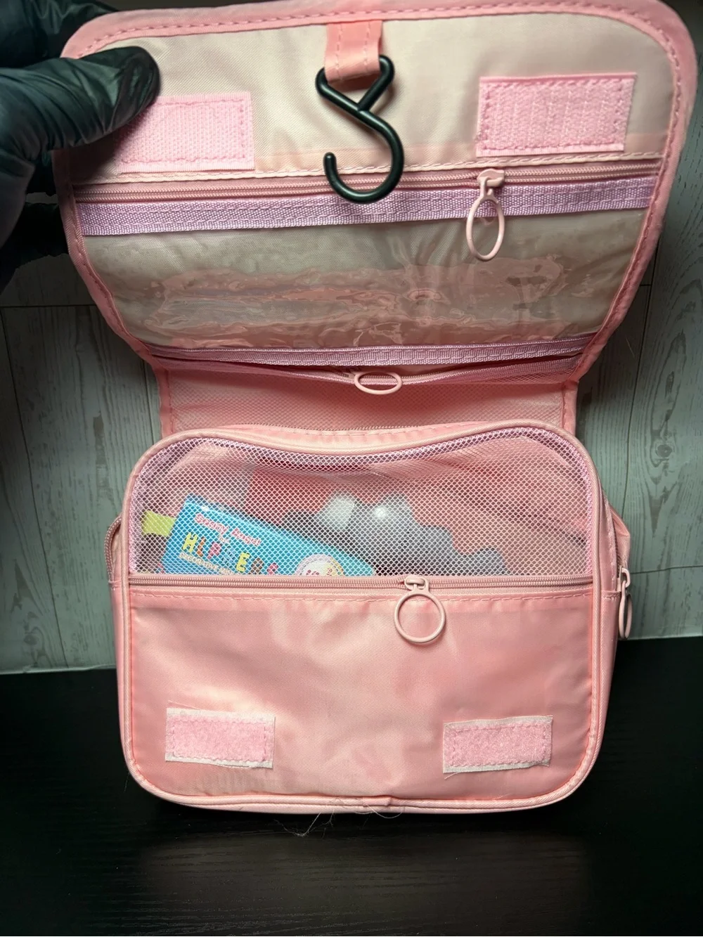 Sanrio Pink Checkered Kids Toiletry Bag with Bear Design FILLED WITH GOODIES!!
